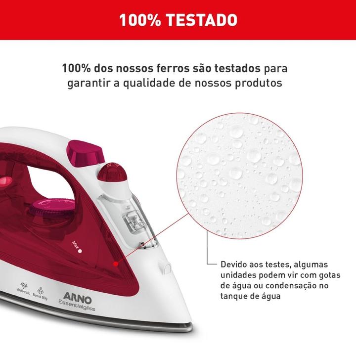 Ferro a Vapor Essentialgliss com Base Antiaderente FMQ Arno - 6