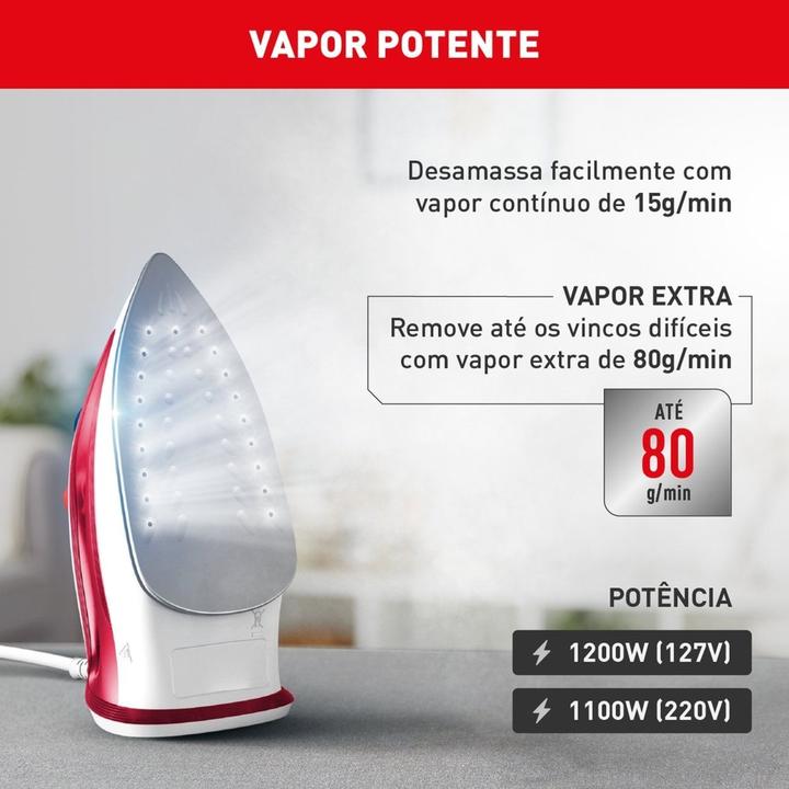Ferro a Vapor Essentialgliss com Base Antiaderente FMQ Arno - 4