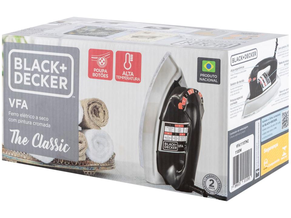 Ferro de Passar Roupa a Seco Black&Decker VFA-1110 Preto - 10