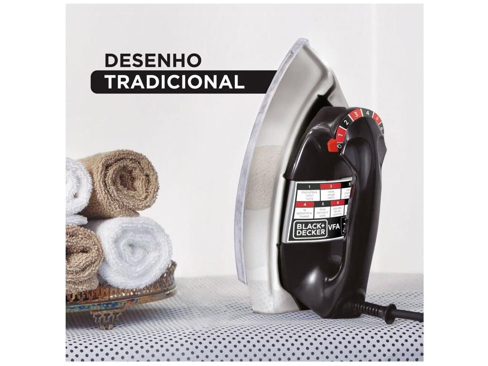 Ferro de Passar Roupa a Seco Black&Decker VFA-1110 Preto - 7
