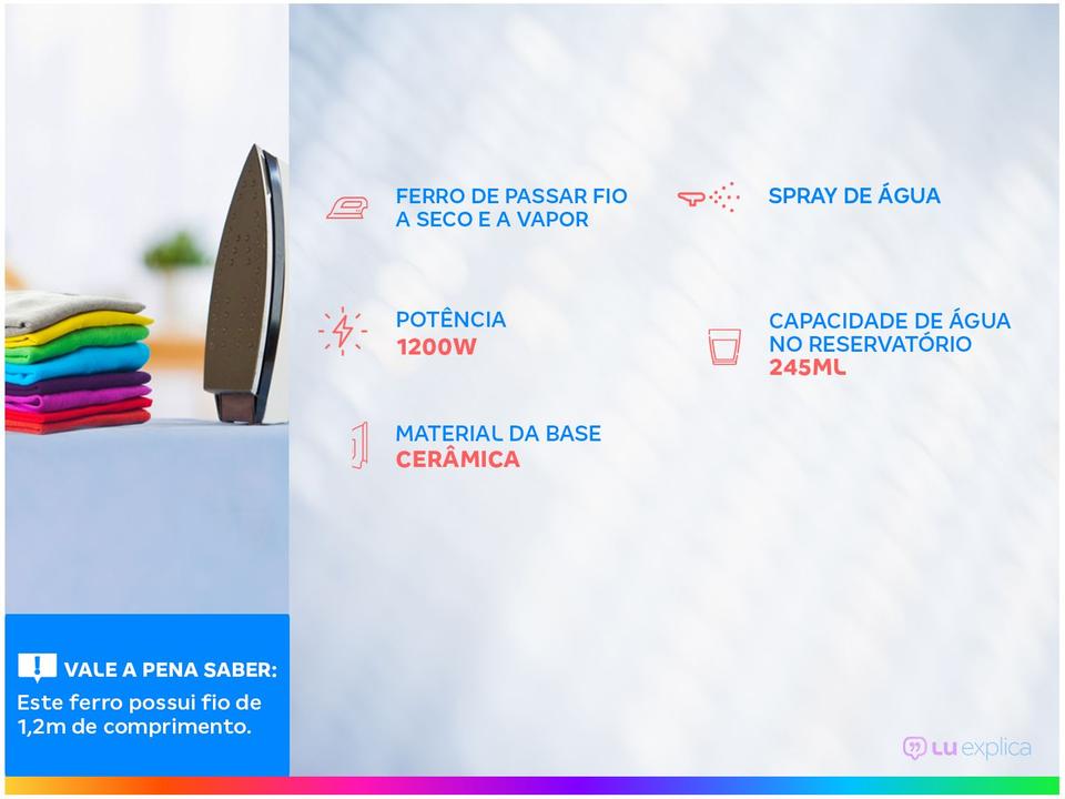 Ferro de Passar Roupa a Seco e a Vapor Britânia - 1