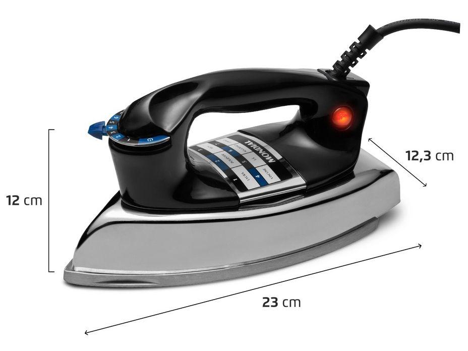Ferro de Passar Roupa a Seco Mondial Portátil FS-01-BI Preto e Prata - 5