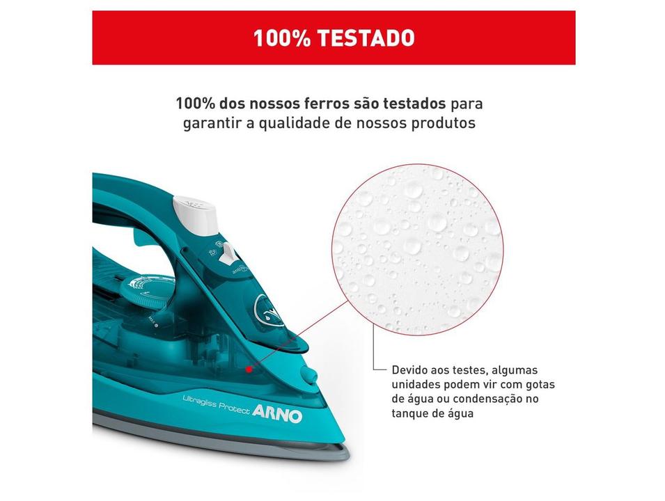 Ferro de Passar Roupa a Vapor Arno Ultragliss Protect FUP1 Turquesa 1830009393 - 7