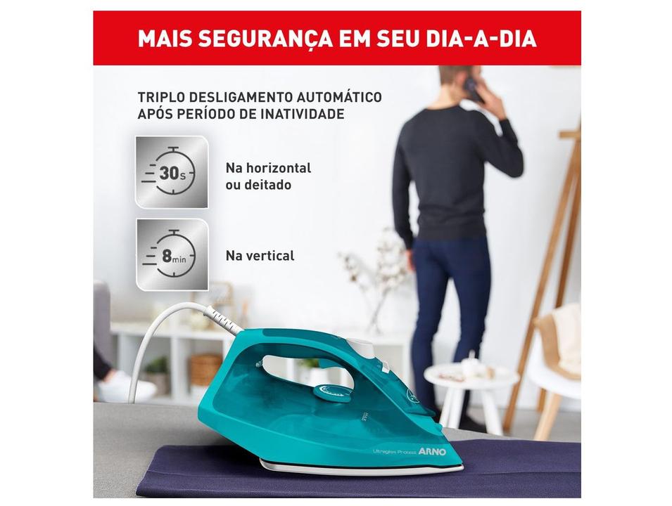 Ferro de Passar Roupa a Vapor Arno Ultragliss Protect FUP1 Turquesa 1830009393 - 3