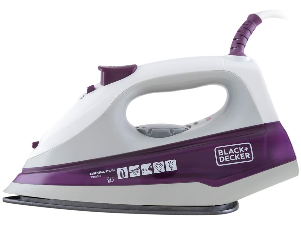 Ferro de Passar Roupa a Vapor e a Seco Black + Decker Essential Steam FX1000 Branco e Roxo - 5