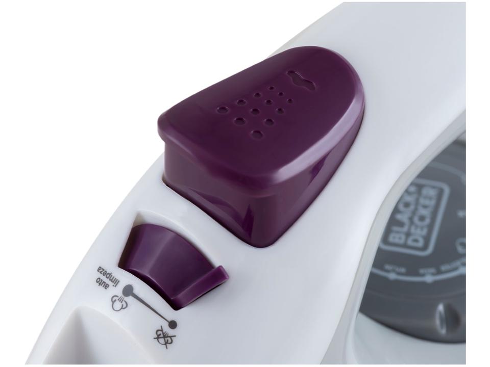 Ferro de Passar Roupa a Vapor e a Seco Black + Decker Essential Steam FX1000 Branco e Roxo - 7