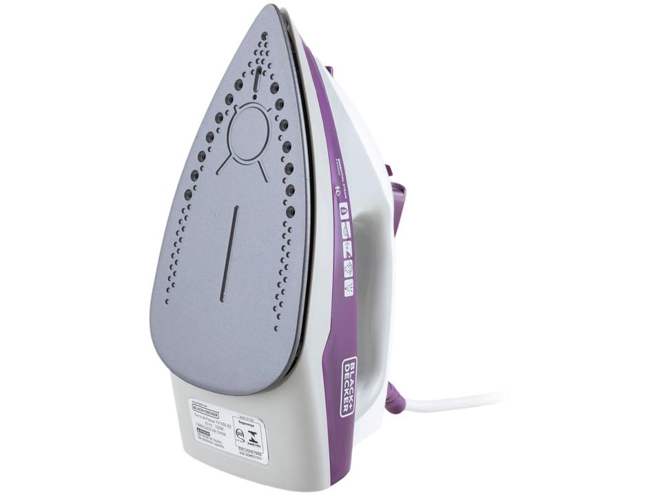 Ferro de Passar Roupa a Vapor e a Seco Black + Decker Essential Steam FX1000 Branco e Roxo - 3