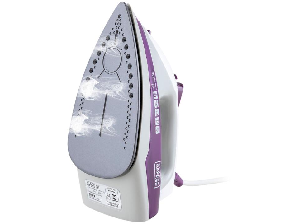 Ferro de Passar Roupa a Vapor e a Seco Black + Decker Essential Steam FX1000 Branco e Roxo - 2