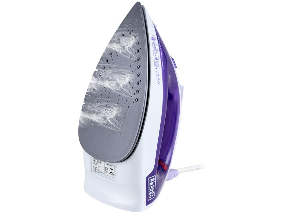 Ferro de Passar Roupa a Vapor e a Seco Black+Decker FX1050 Branco e Roxo - 5