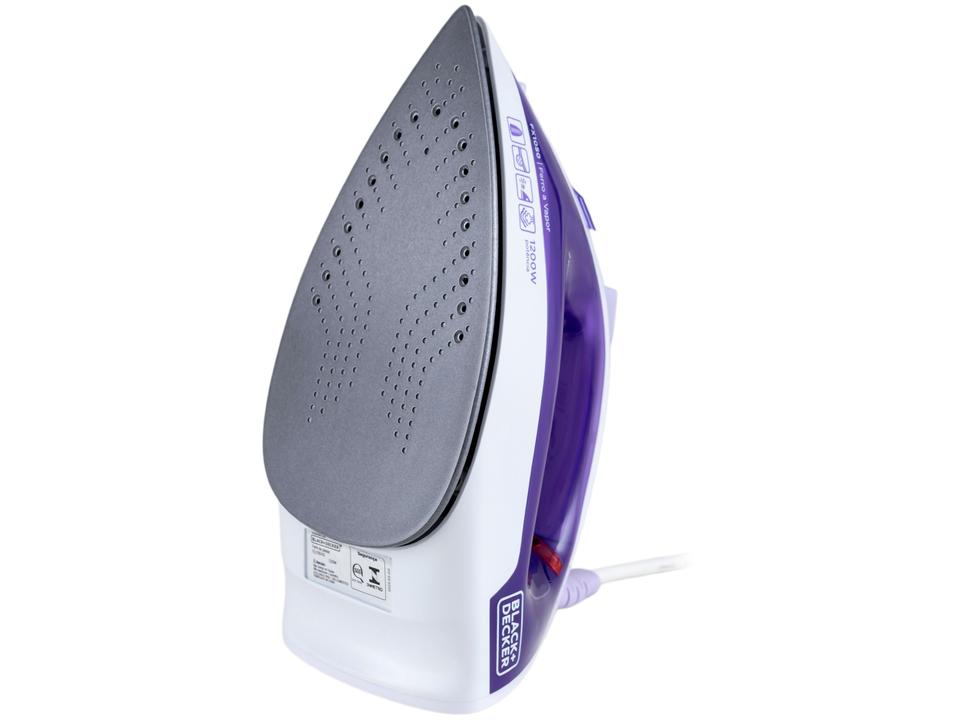 Ferro de Passar Roupa a Vapor e a Seco Black+Decker FX1050 Branco e Roxo - 6