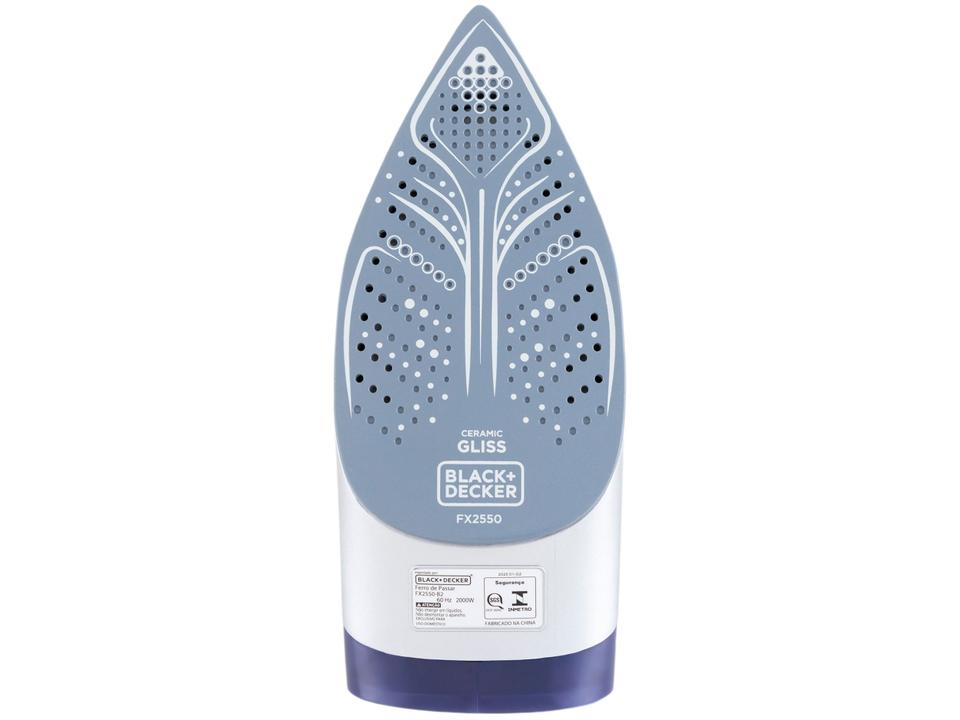 Ferro de Passar Roupa a Vapor e a Seco Black+Decker FX2550 Roxo e Branco - 9