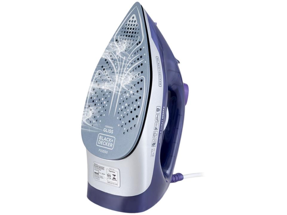 Ferro de Passar Roupa a Vapor e a Seco Black+Decker FX2550 Roxo e Branco - 7