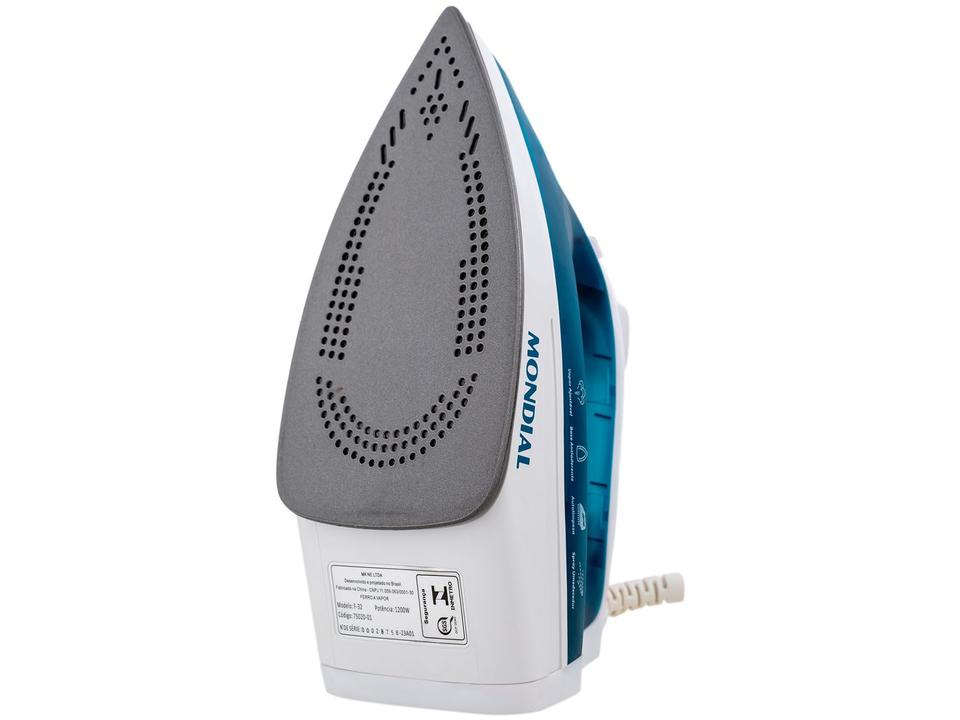 Ferro de Passar Roupa a Vapor e a Seco Mondial F-32 Azul e Branco - 9