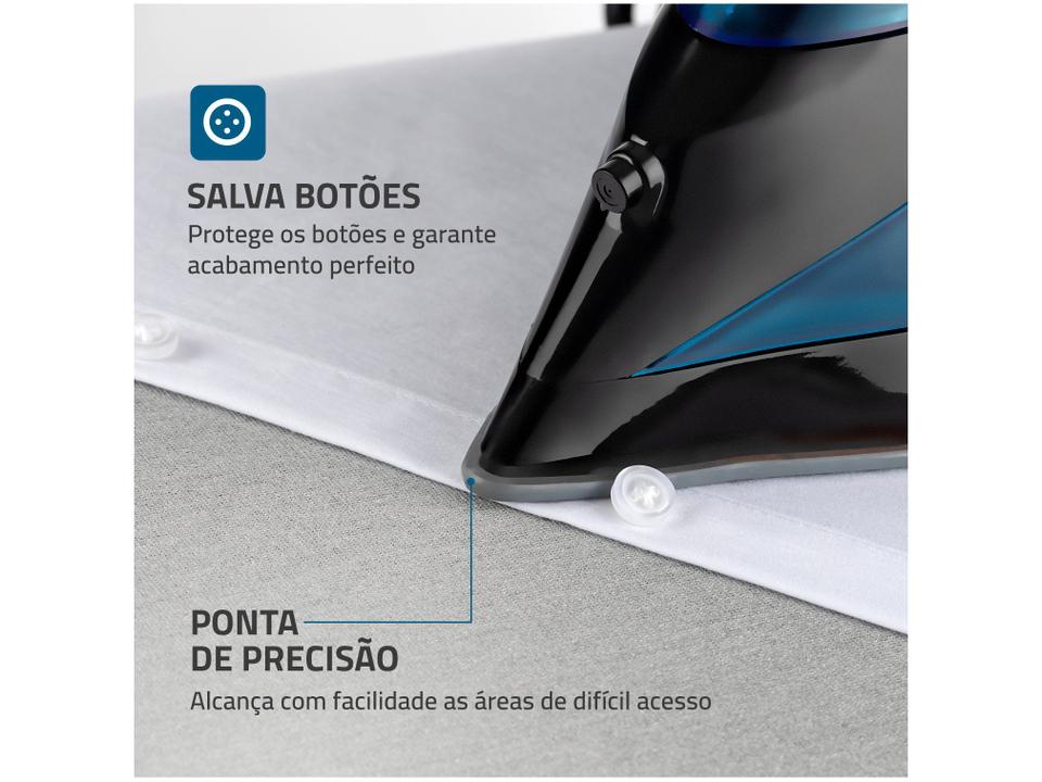 Ferro de Passar Roupa a Vapor Mondial F-53 Preto e Azul - 6