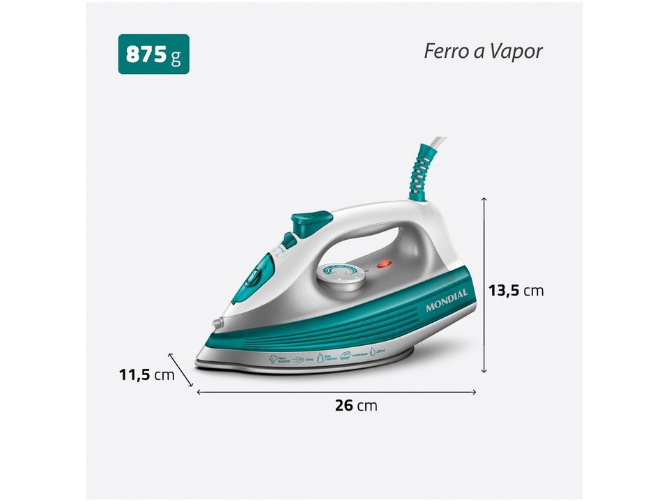 Ferro de Passar Roupa a Vapor Mondial - 7