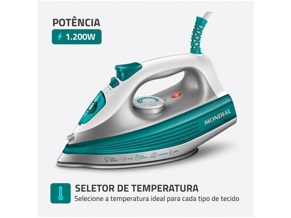 Ferro de Passar Roupa a Vapor Mondial - 2