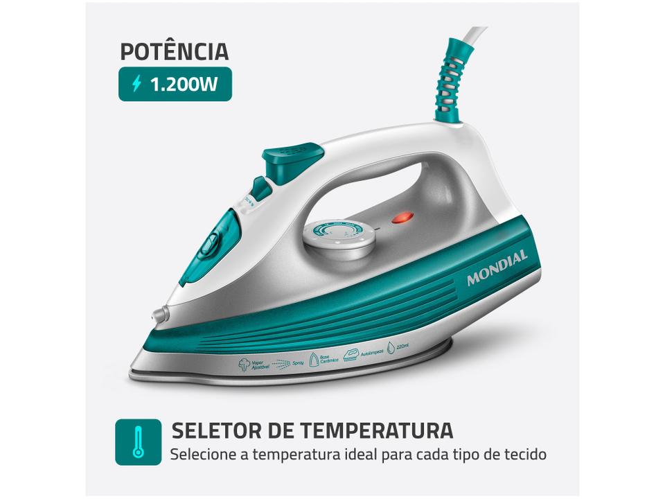 Ferro de Passar Roupa a Vapor Mondial - 2