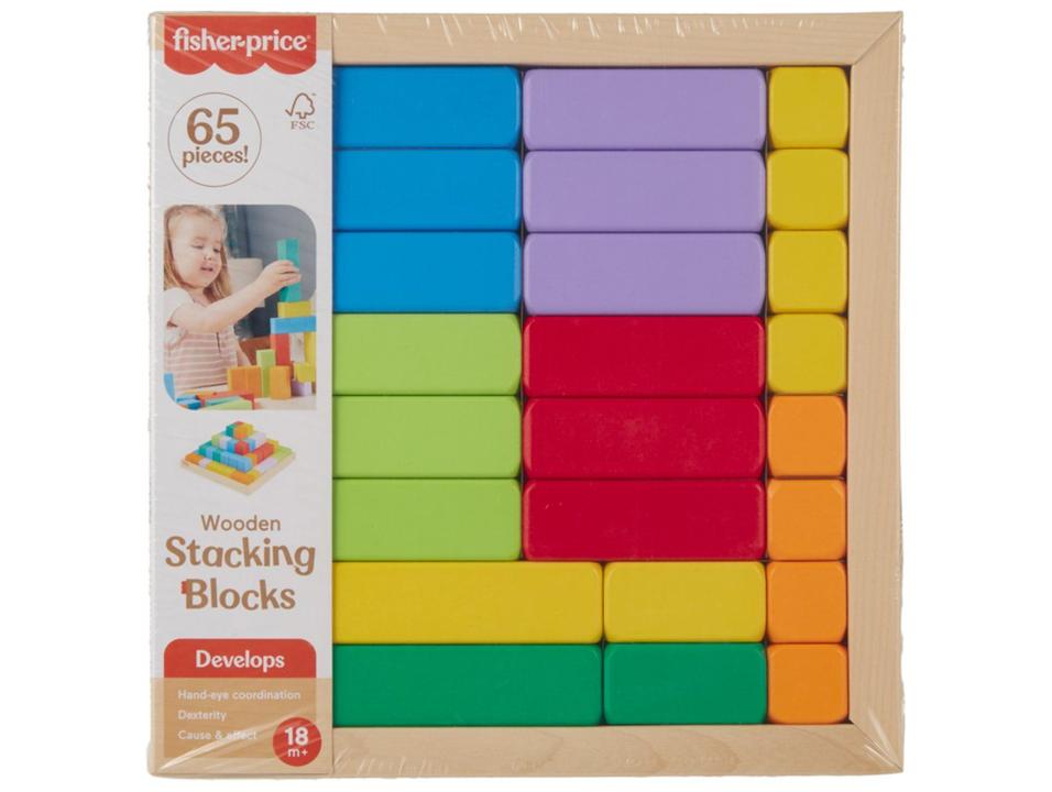 Fisher-Price Brinquedo Pirâmide de Blocos de Madeira - 3