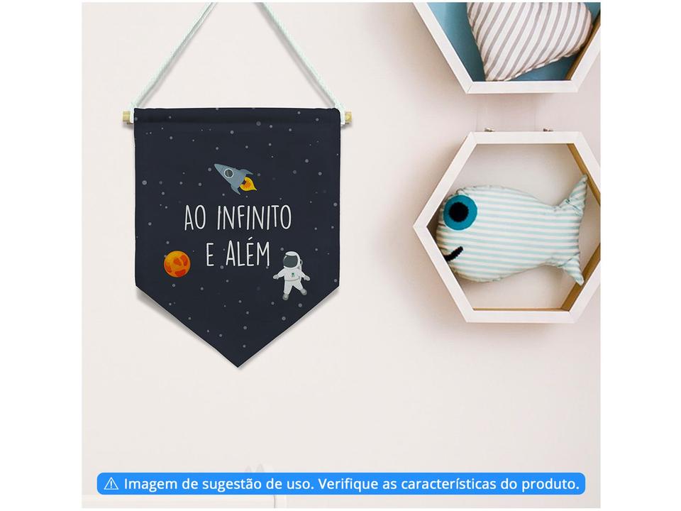 Flâmula Decorativa Infantil 30x33cm - Design Up Living Astronauta Ao Infinito - 1