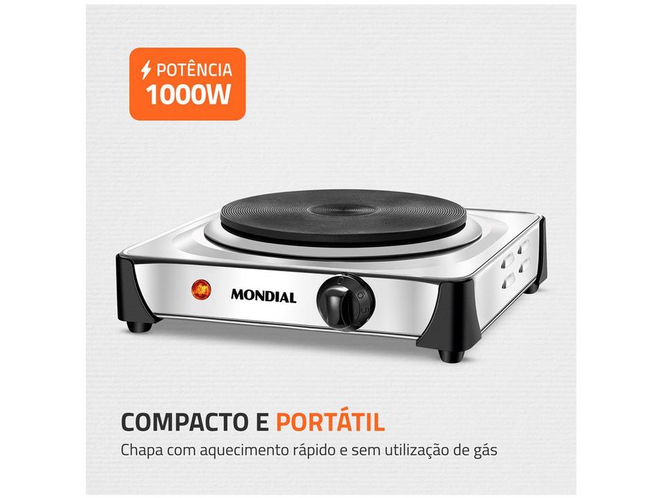 Fogão 1 Boca Mondial Inox Fast Cook - 1