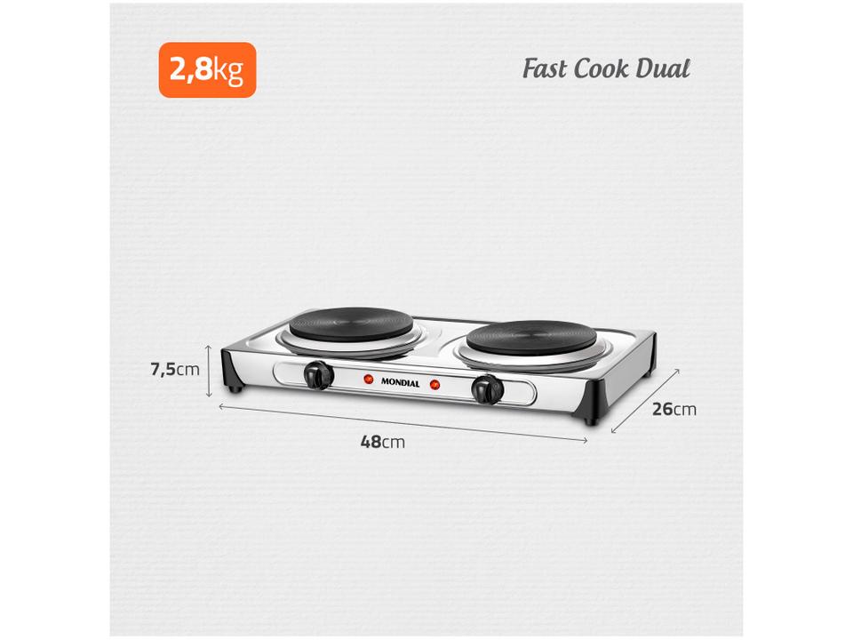 Fogão 2 Bocas Mondial Fast Cook Due - 4