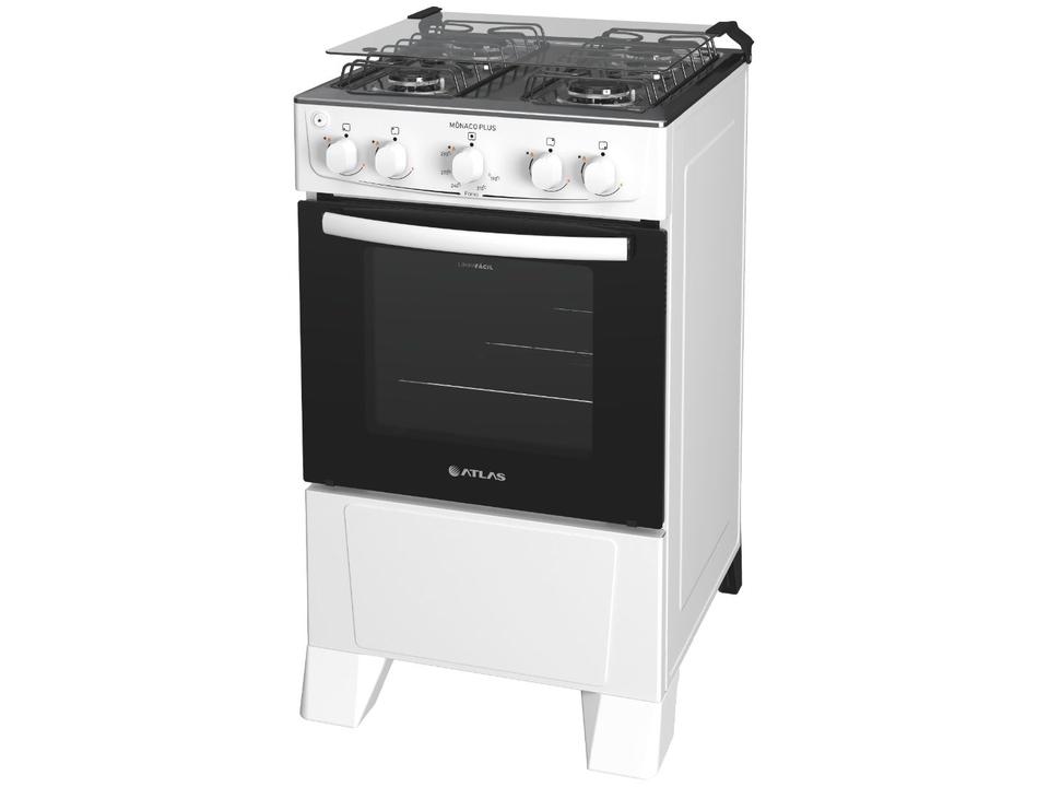 Fogão 4 Bocas Atlas Inox Branco Mônaco Plus - 3