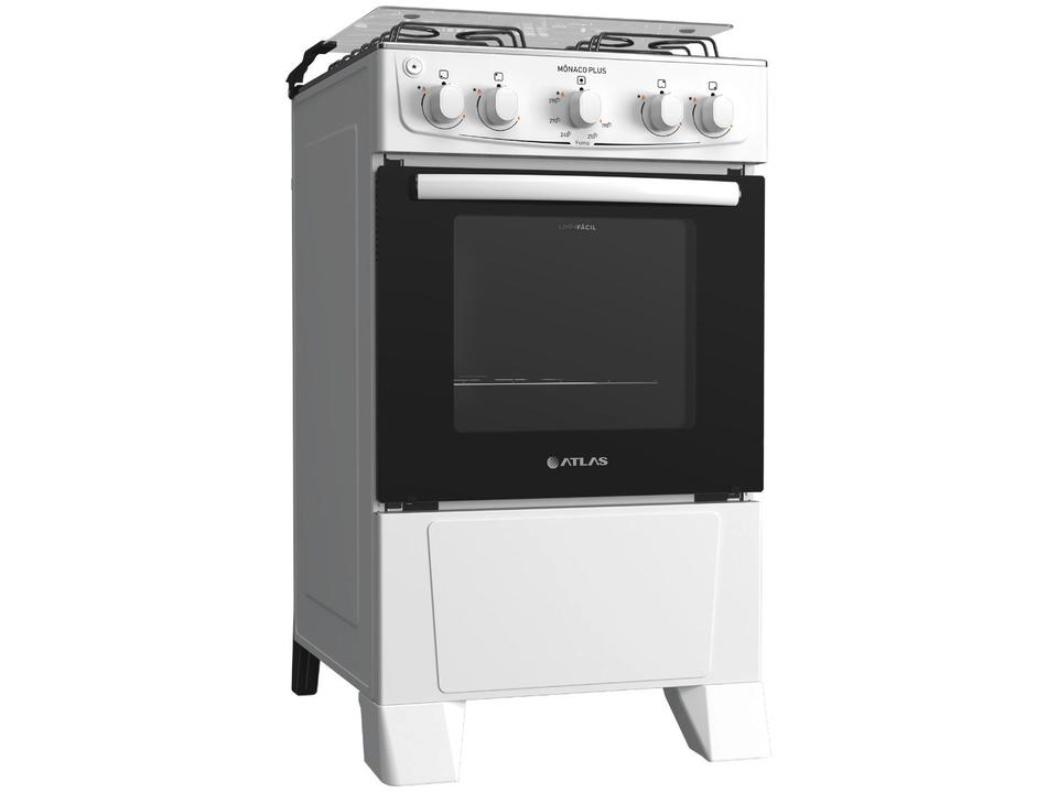 Fogão 4 Bocas Atlas Inox Branco Mônaco Plus - 6