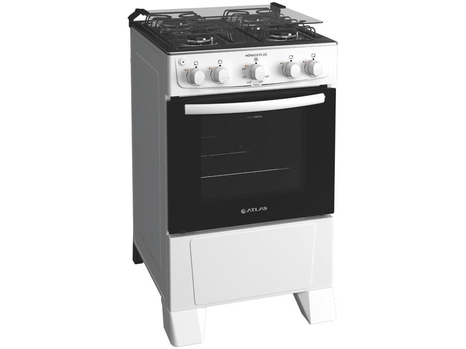 Fogão 4 Bocas Atlas Inox Branco Mônaco Plus - 5