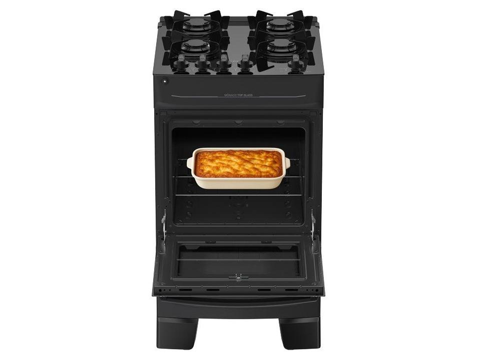 Fogão 4 Bocas Atlas Preto Mônaco Top Glass - 2