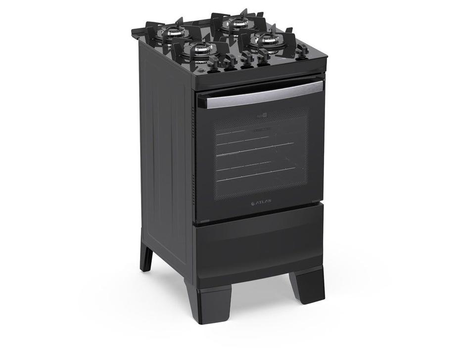 Fogão 4 Bocas Atlas Preto Up Glass Agile - 4