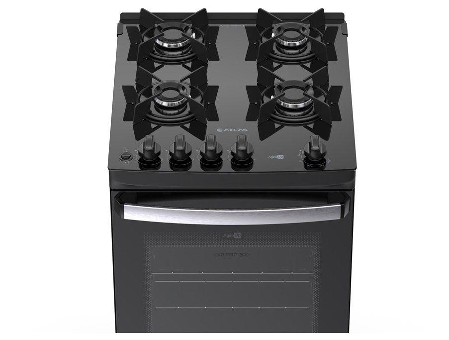 Fogão 4 Bocas Atlas Preto Up Glass Agile - 5