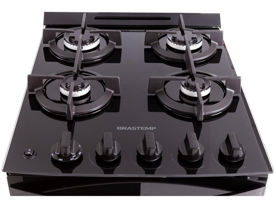 Fogão 4 Bocas Brastemp Preto Mesa de Vidro BFO4 - 5