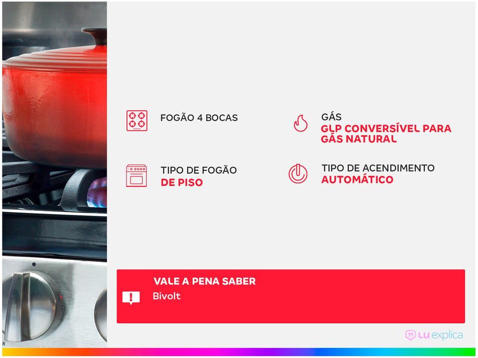 Fogão 4 Bocas Consul Branco CFO4 NABUNA - 1