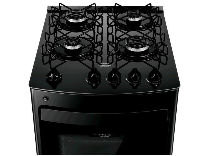 Fogão 4 Bocas Consul Preto Mesa de Vidro CFO4VBE - 10