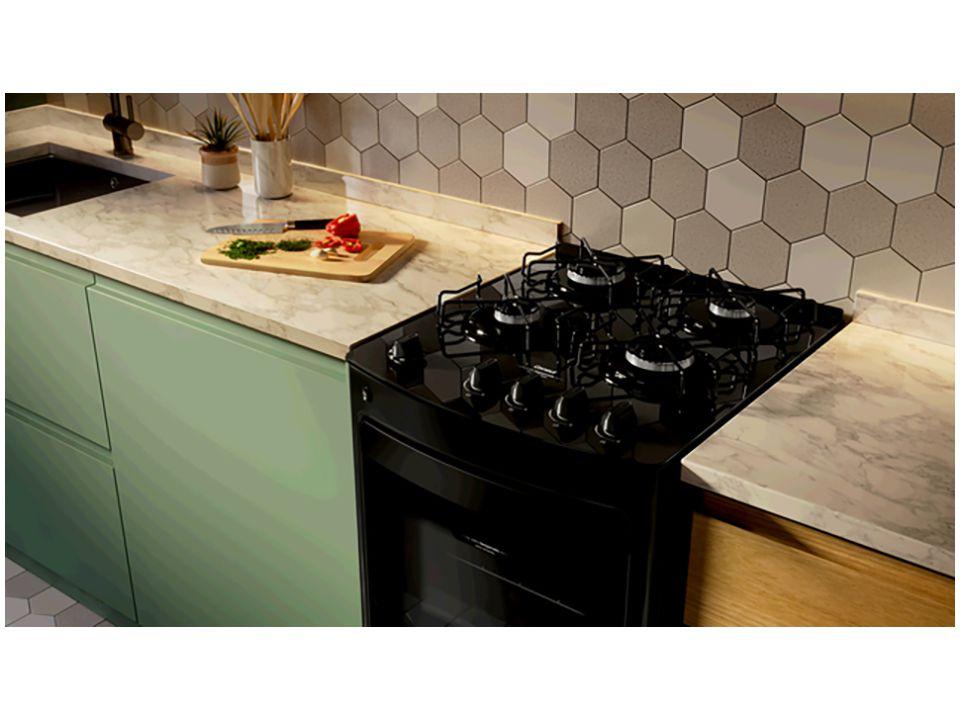 Fogão 4 Bocas Consul Preto Mesa de Vidro CFO4VBE - 4