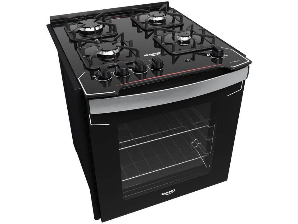 Fogão 4 Bocas de Embutir Dako Preto Mesa de Vidro Diplomata - 5