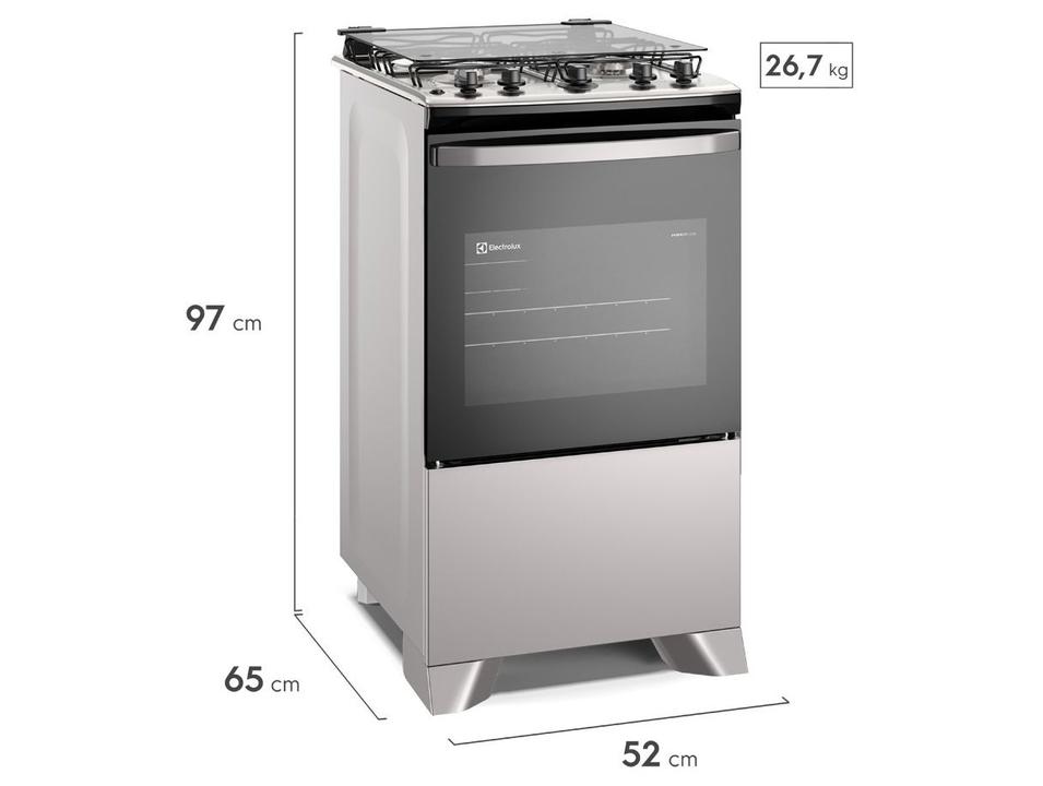 Fogão 4 Bocas Electrolux Cinza Efficient FE4IG - 5