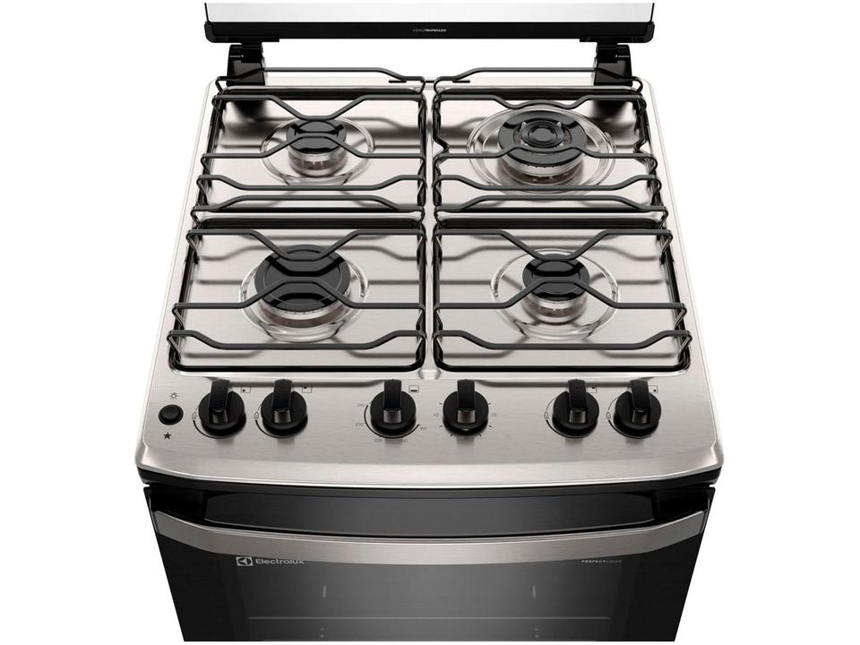 Fogão 4 Bocas Electrolux Preto com Timer VaporBake FE4TP - 5