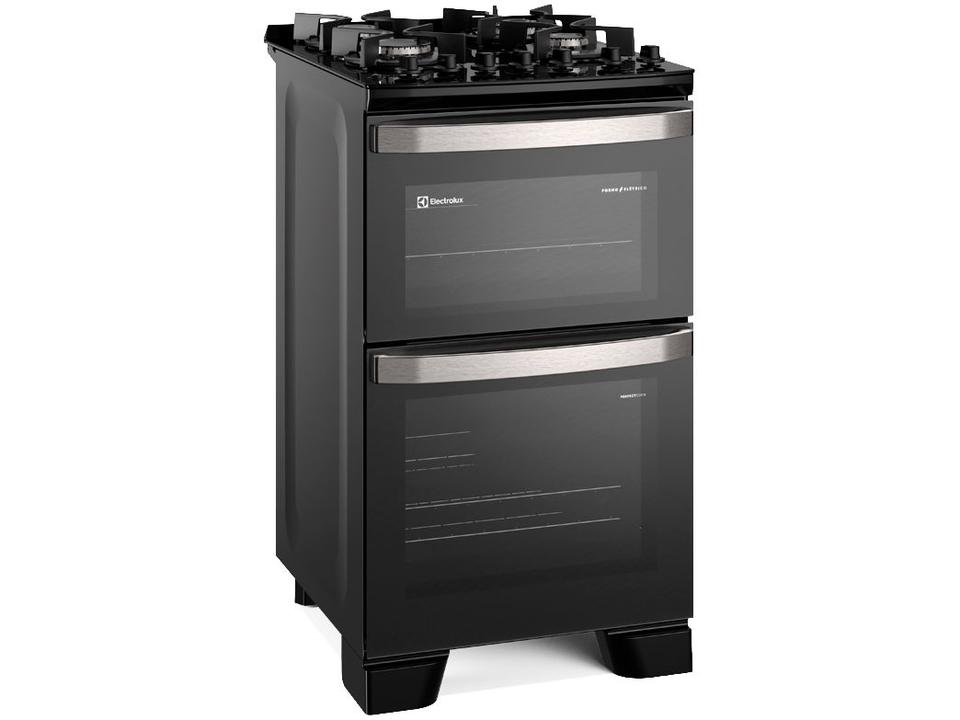 Fogão 4 Bocas Electrolux Preto Duplo Forno Experience FE4DB - 1