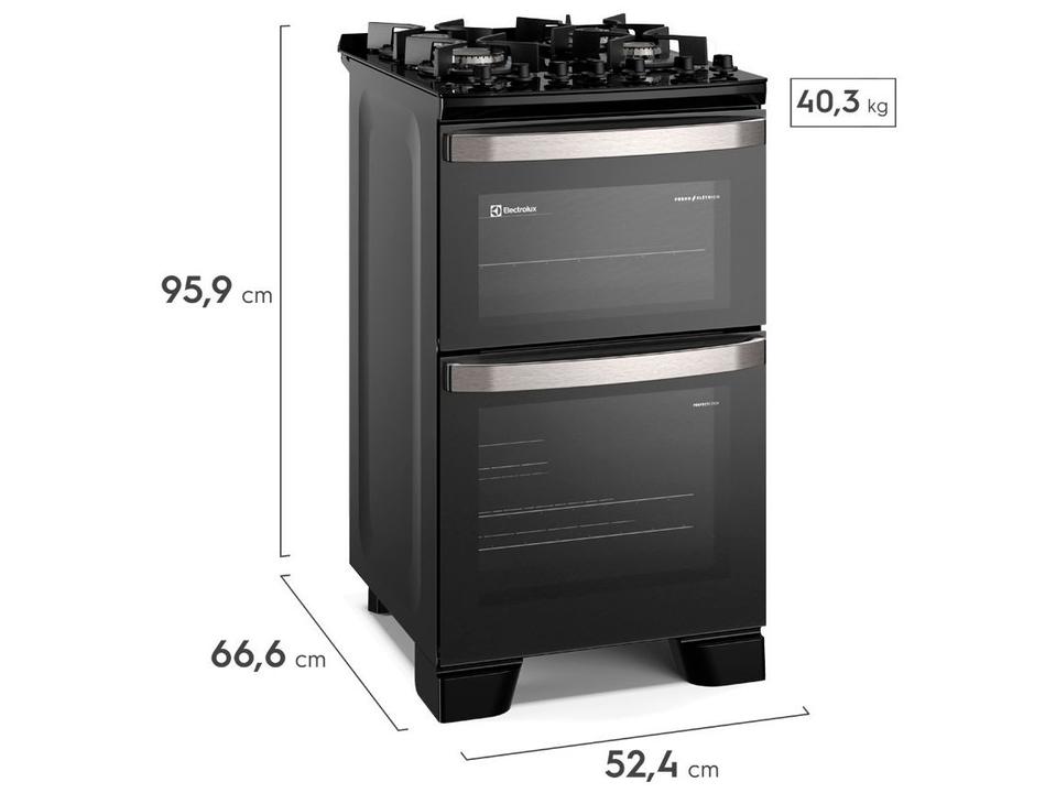 Fogão 4 Bocas Electrolux Preto Duplo Forno Experience FE4DB - 3
