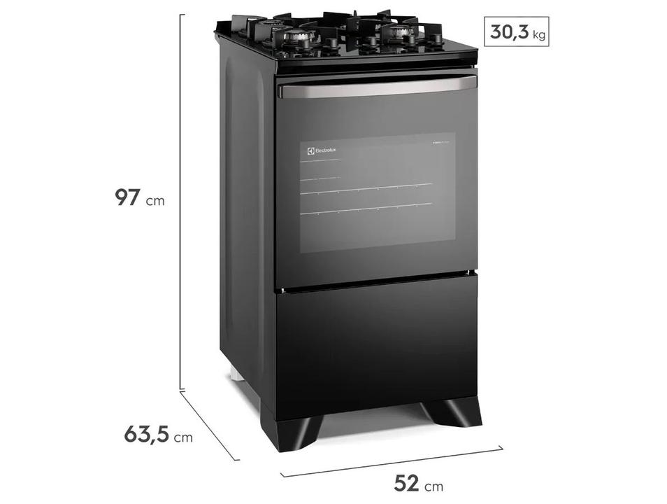 Fogão 4 Bocas Electrolux Preto Efficient FE4GB - 7