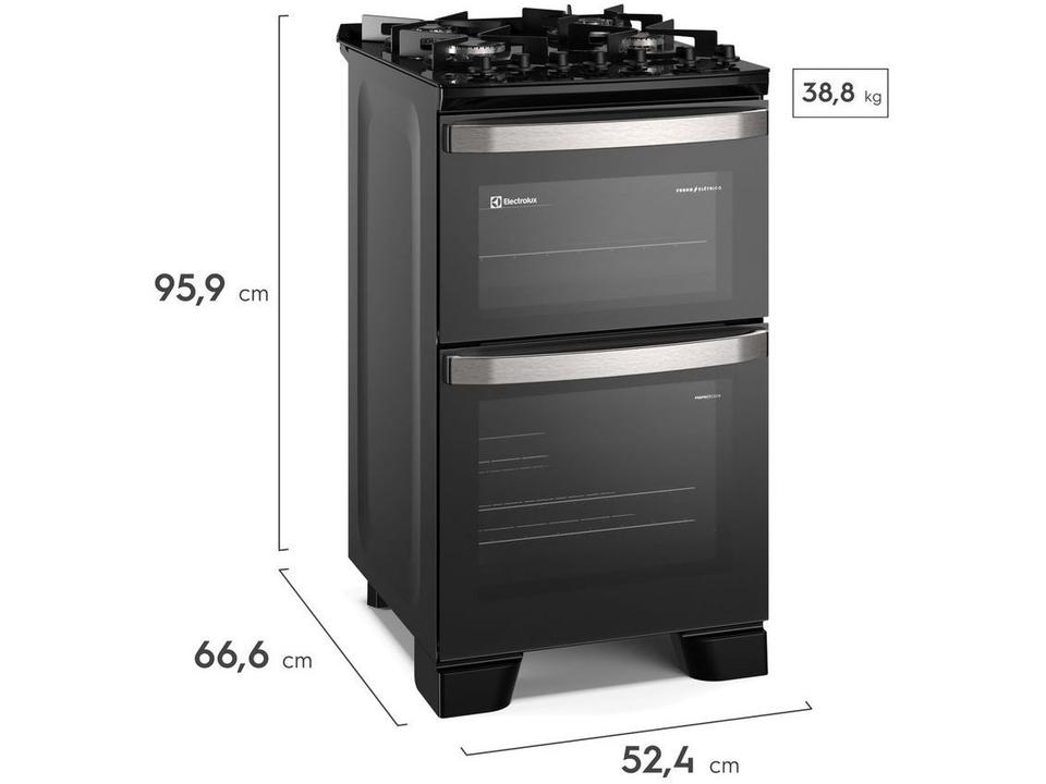 Fogão 4 Bocas Electrolux Preto Mesa de Vidro com Timer PerfectCook e Multi Chama FE4DP - 2