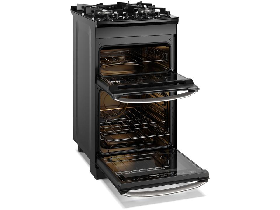 Fogão 4 Bocas Electrolux Preto Mesa de Vidro com Timer VaporBake FE4DP - 4