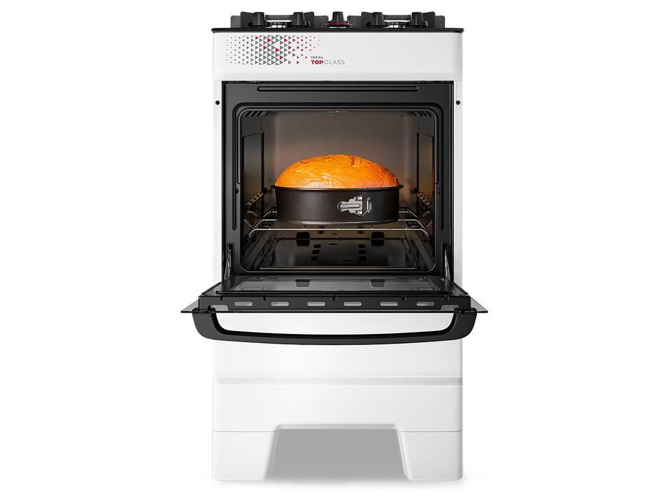 Fogão 4 Bocas Esmaltec Branco Mesa de Vidro Ideal Top Glass T4VAB - 3