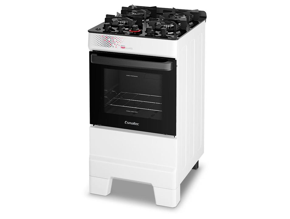Fogão 4 Bocas Esmaltec Branco Mesa de Vidro Ideal Top Glass T4VAB - 7