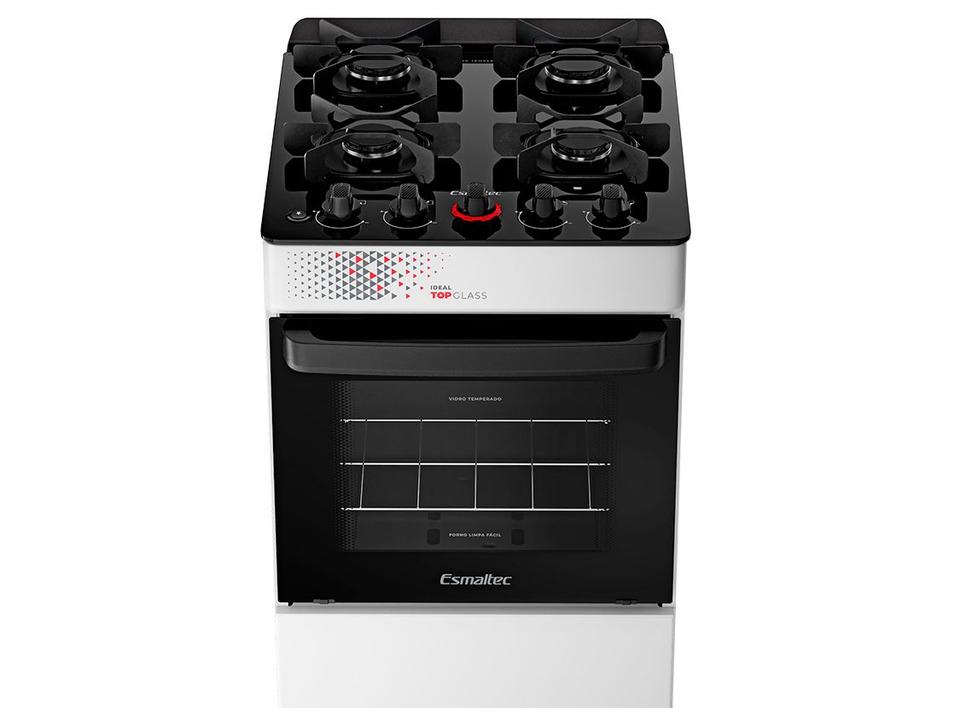 Fogão 4 Bocas Esmaltec Branco Mesa de Vidro Ideal Top Glass T4VAB - 6