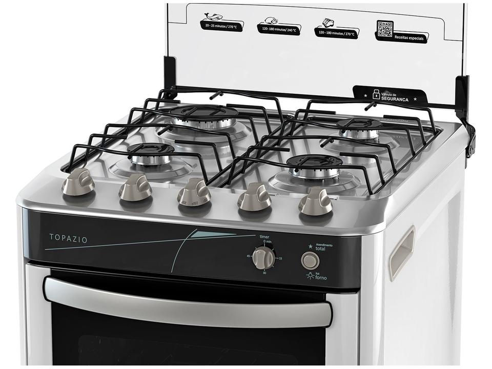 Fogão 4 Bocas Esmaltec Branco Topázio - 6