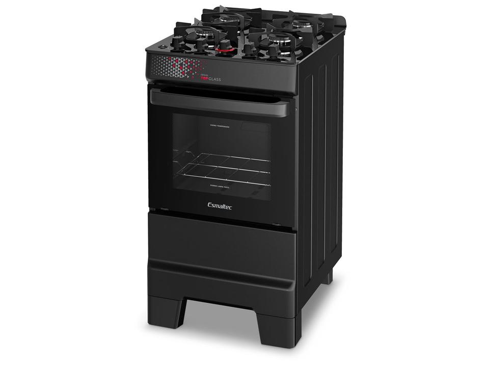 Fogão 4 Bocas Esmaltec Preto Mesa de Vidro Esmaltec Ideal Top Glass - 6