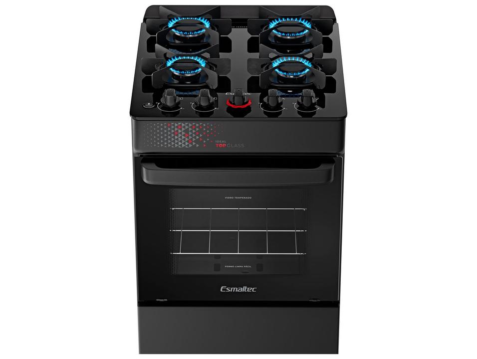 Fogão 4 Bocas Esmaltec Preto Mesa de Vidro Esmaltec Ideal Top Glass - 5