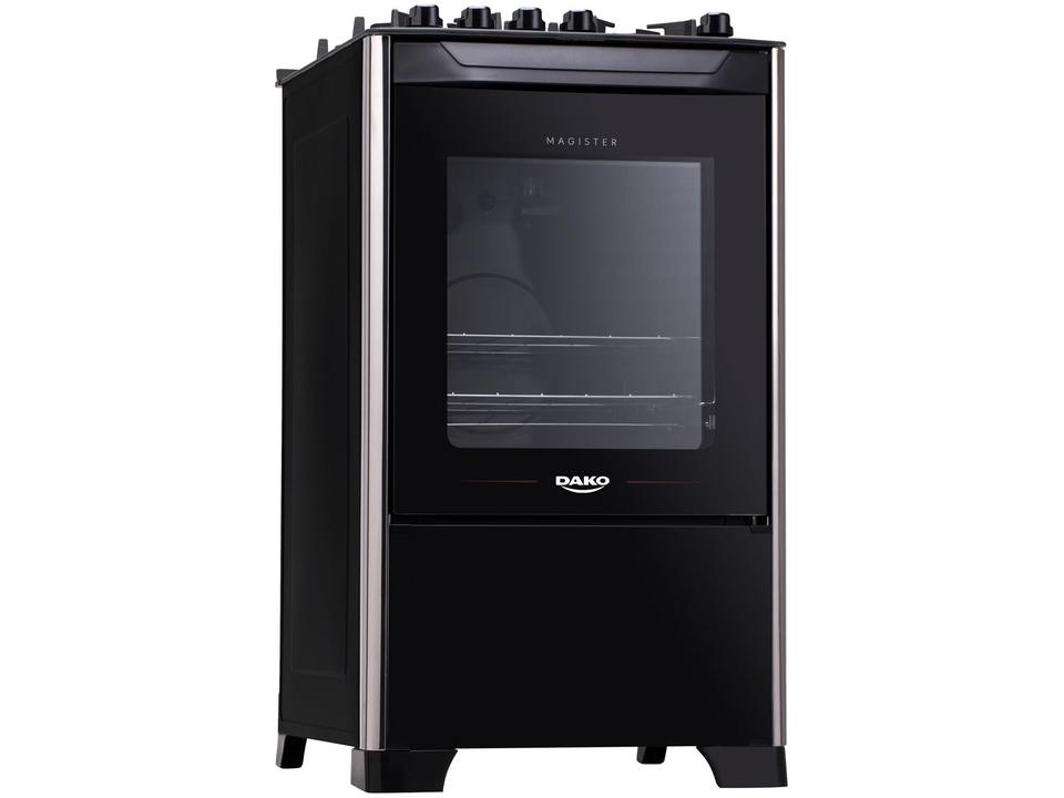 Fogão 4 Bocas Preto Mesa de Vidro Dako Magister - 3